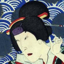 Due personaggi femminili di un trittico (particolare), Giappone 1884 - MAO di Torino, Proprietà Regione Piemonte
